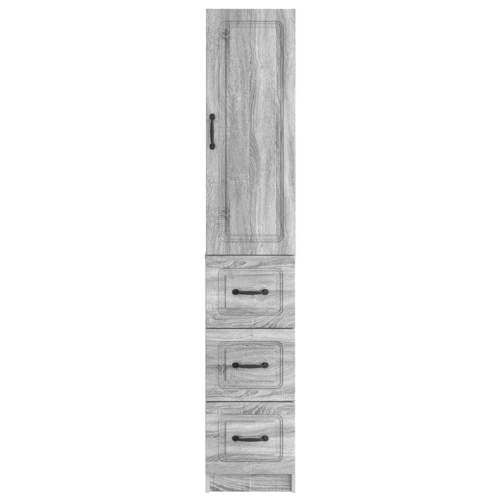 vidaXL Cabinet Set 2 pcs 33 x 34.5 x 87 cm Engineered Wood Grey Sonoma 5