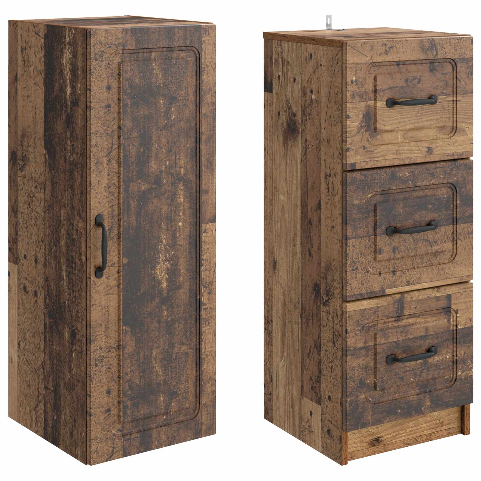 vidaXL Cabinet Set 2 pcs 33 x 34.5 x 87 cm Engineered Wood Old Wood 4