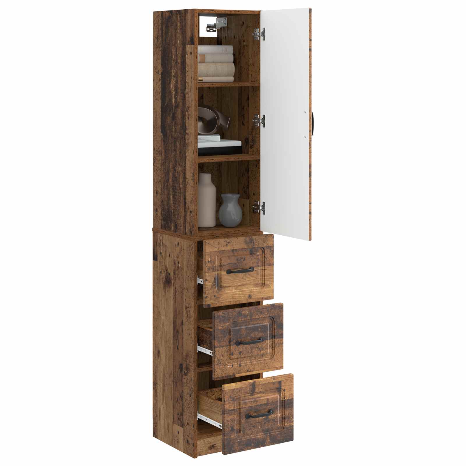 vidaXL Cabinet Set 2 pcs 33 x 34.5 x 87 cm Engineered Wood Old Wood 3