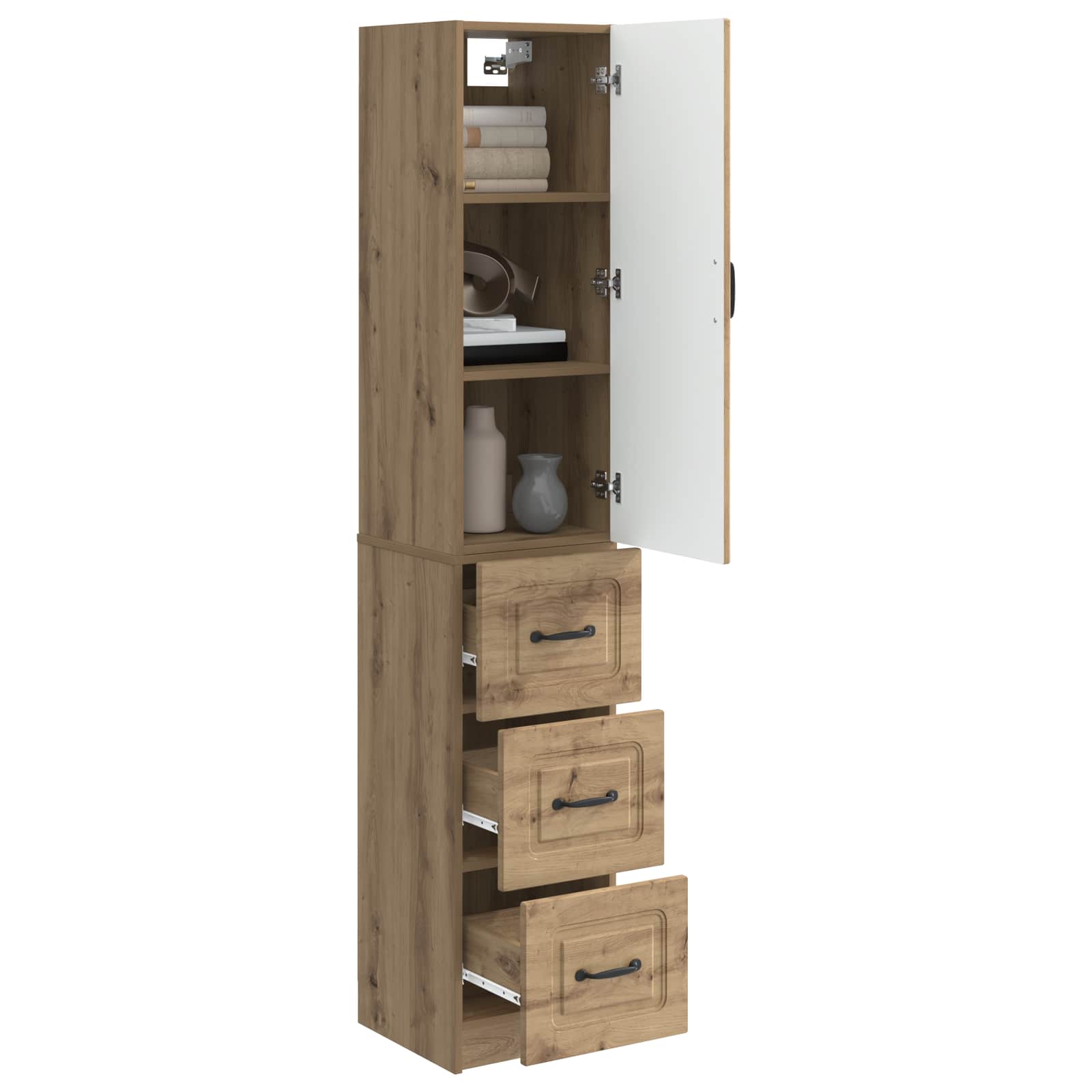 vidaXL Cabinet Set 2 pcs 33 x 34.5 x 87 cm Engineered Wood Artisan Oak 3