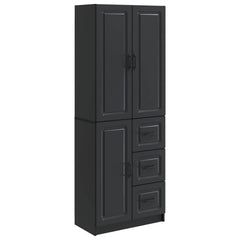 Cabinet Set 2 pcs Engineered Wood Black