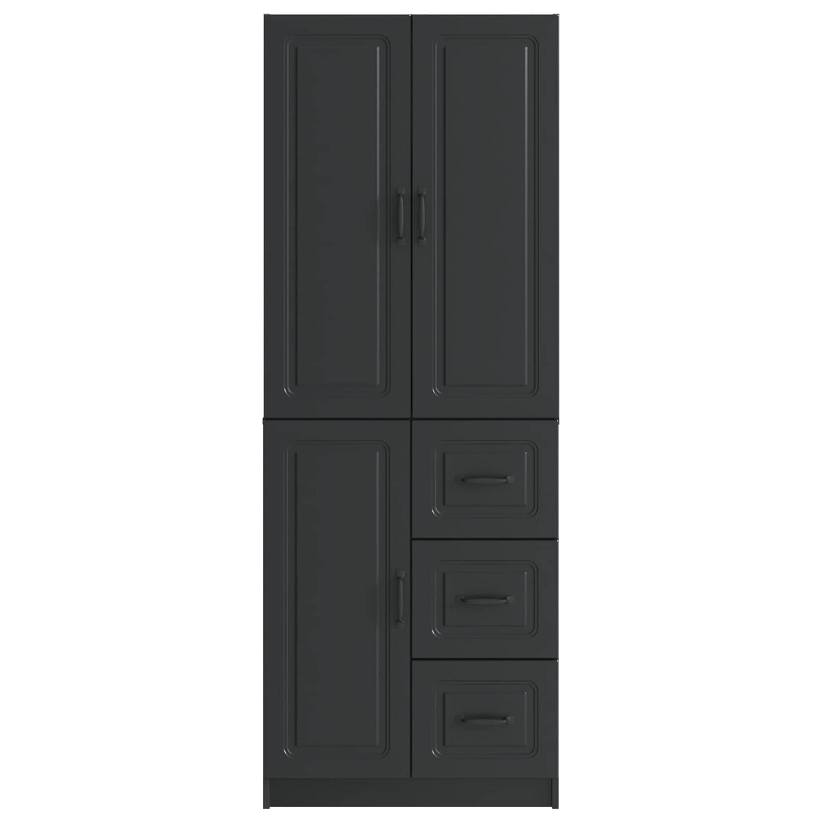 Cabinet Set 2 pcs Engineered Wood Black