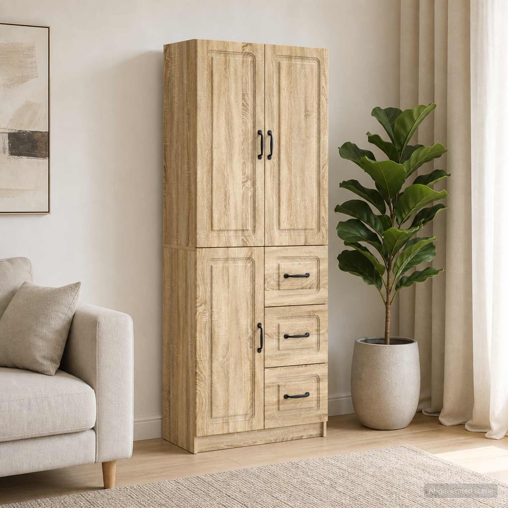 Cabinet Set 2 pcs Engineered Wood Sonoma oak