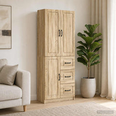 Cabinet Set 2 pcs Engineered Wood Sonoma oak