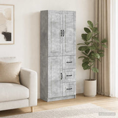 Cabinet Set 2 pcs Engineered Wood Concrete grey