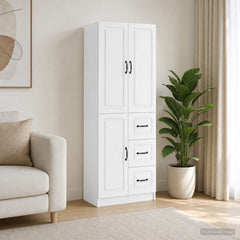 Cabinet Set 2 pcs Engineered Wood High gloss white
