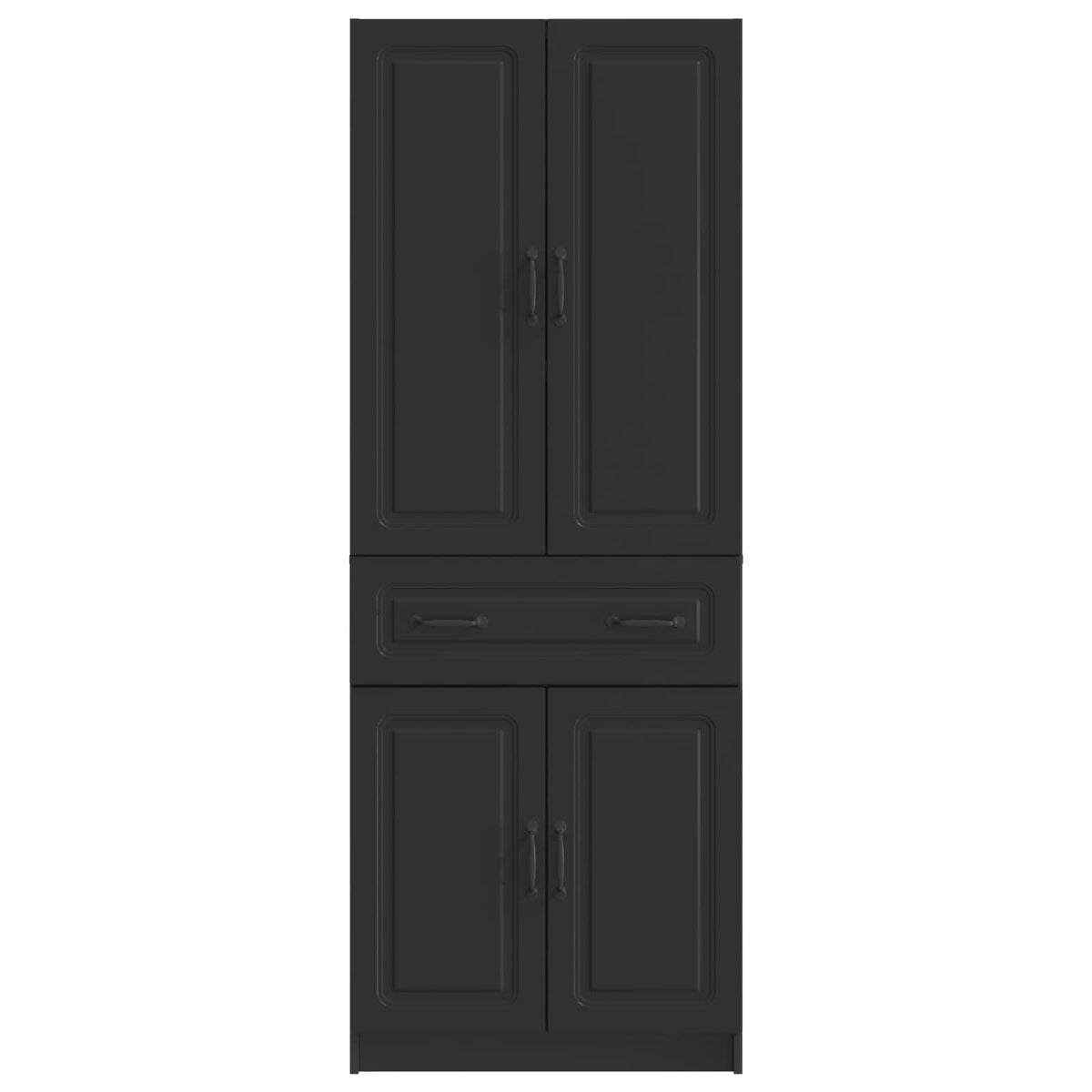 Cabinet Set 2 pcs Engineered Wood Black