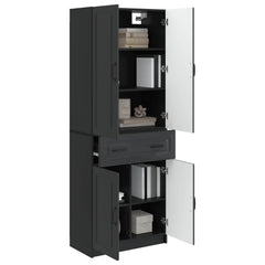 Cabinet Set 2 pcs Engineered Wood Black