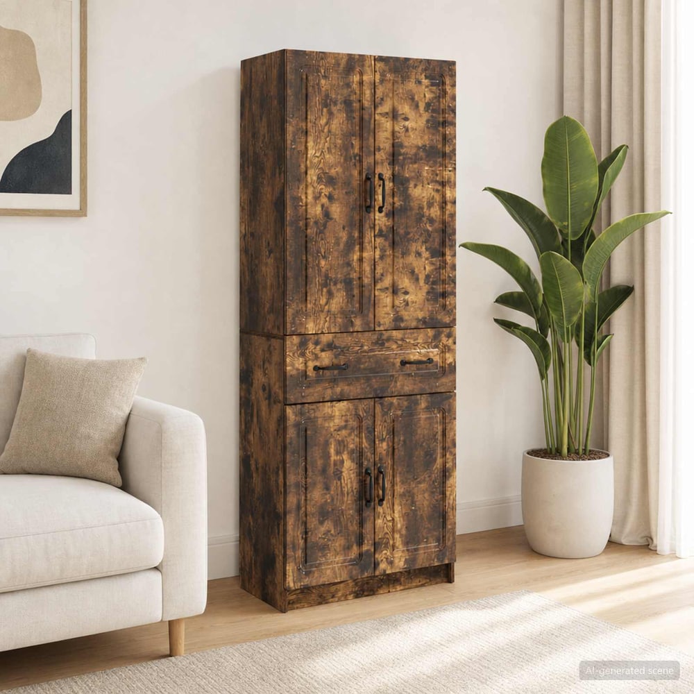 Cabinet Set 2 pcs Engineered Wood Smoked oak