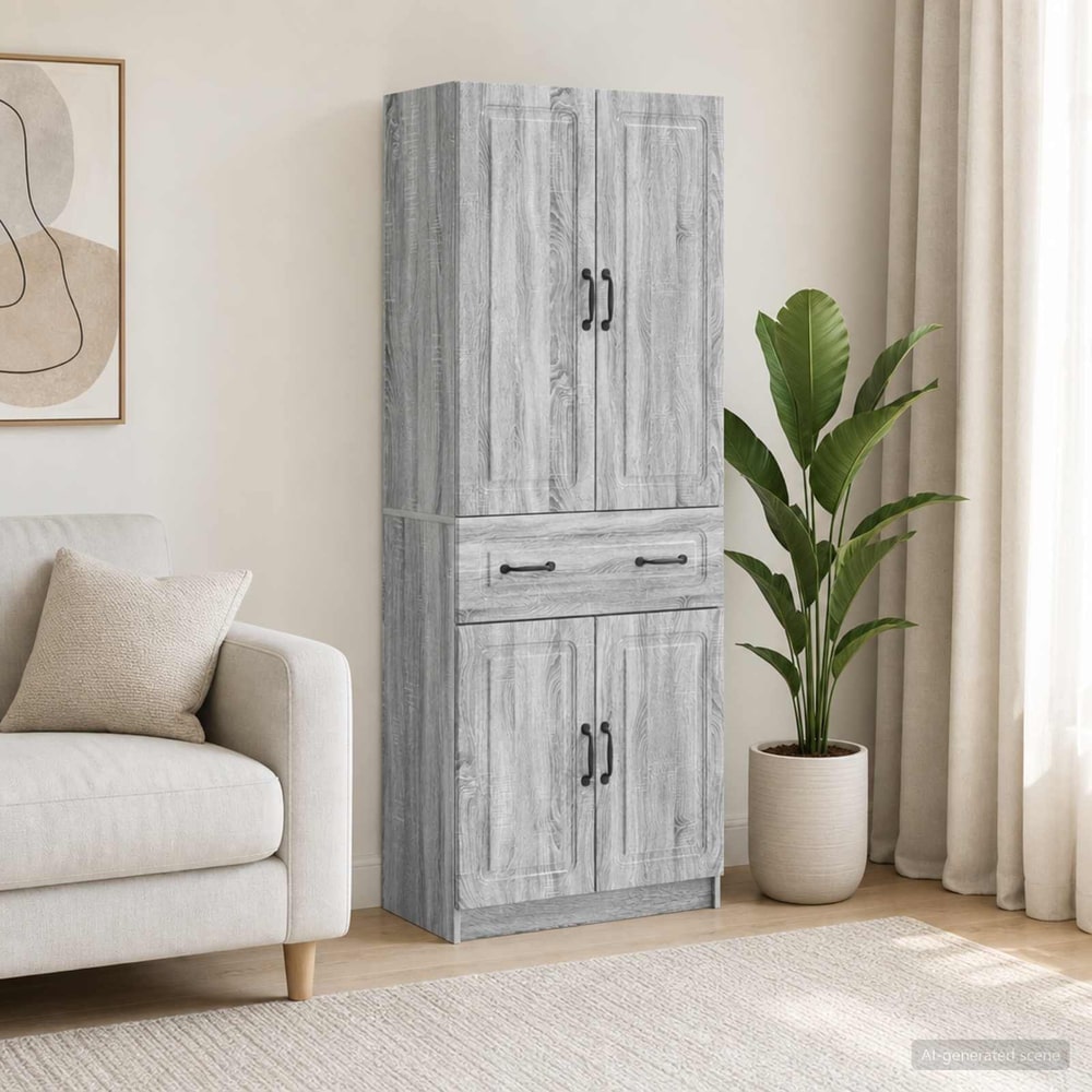 Cabinet Set 2 pcs Engineered Wood Grey sonoma