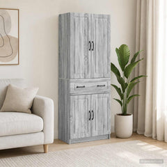 Cabinet Set 2 pcs Engineered Wood Grey sonoma