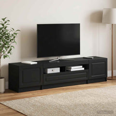 LED TV Cabinet UTRECHT 3 pcs Engineered Wood Black 100 cm