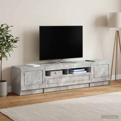 LED TV Cabinet UTRECHT 3 pcs Engineered Wood Concrete grey 100 cm
