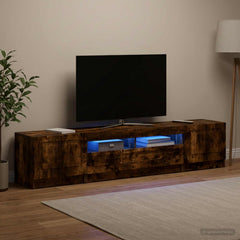 LED TV Cabinet UTRECHT 3 pcs Engineered Wood Smoked oak 100 cm
