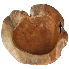 vidaXL Fruit Bowl JEPARA Ø 50 cm Solid Teak Wood Round Teak Brown 3