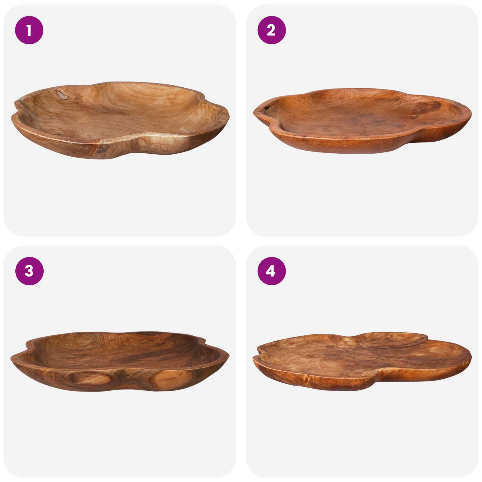 vidaXL Fruit Bowl JEPARA Ø 50 cm Teak Brown Solid Teak Wood 6