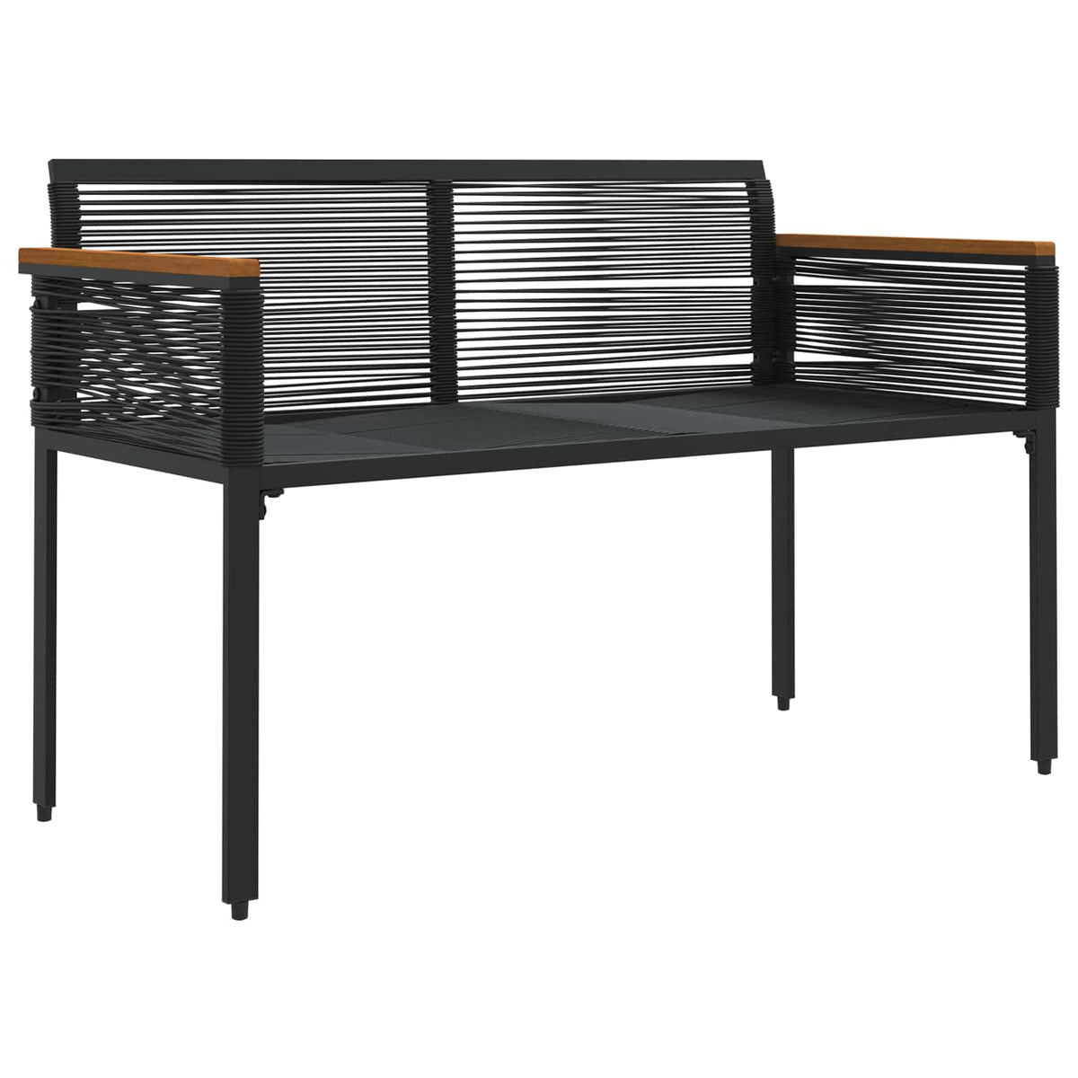 Outdoor Bench 2 -Seater 117 x 54 x 74.5 cm Poly Rattan Black