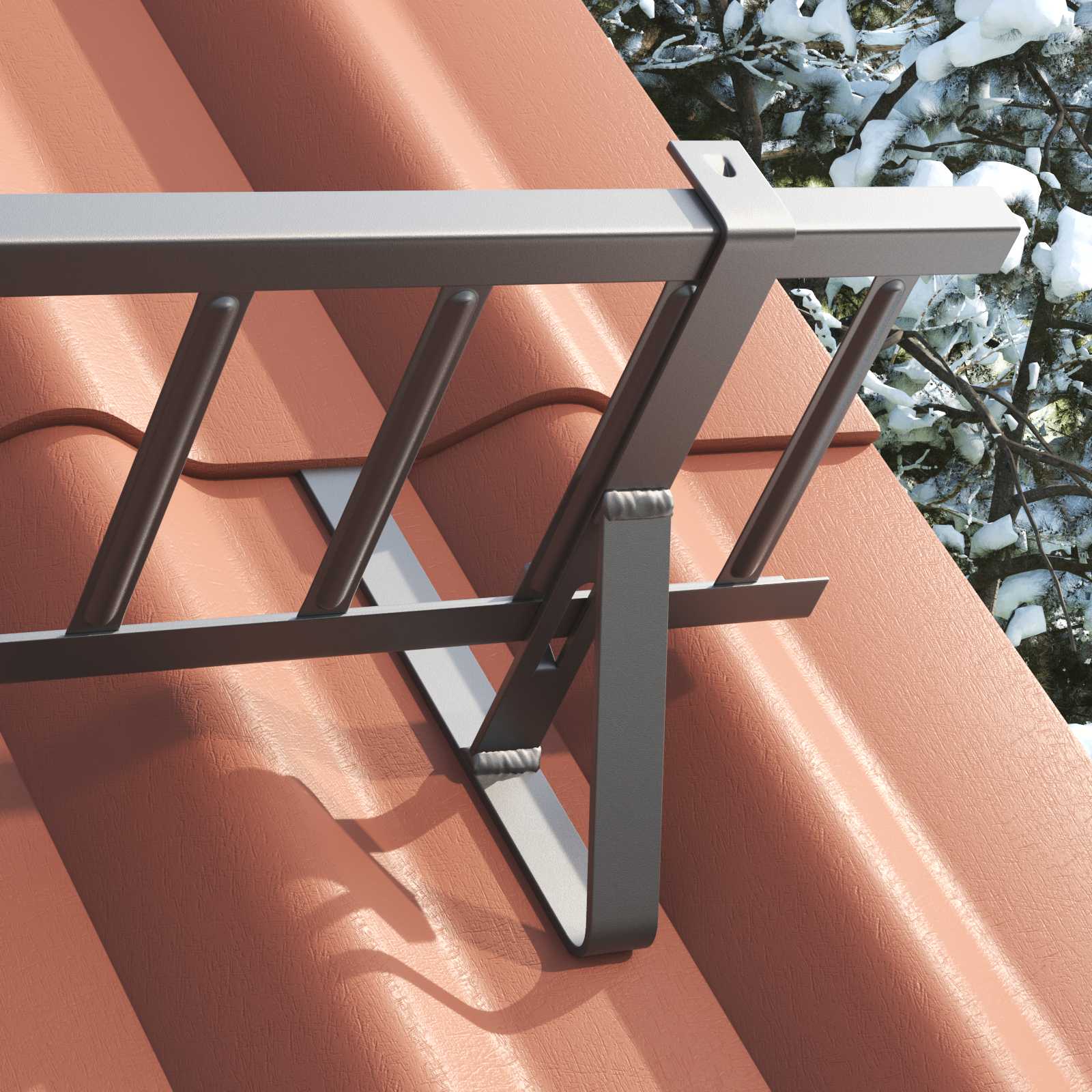 vidaXL Snow Guard Support 6 pcs Anthracite 29.5 x 3 x 34.5 cm Steel 3