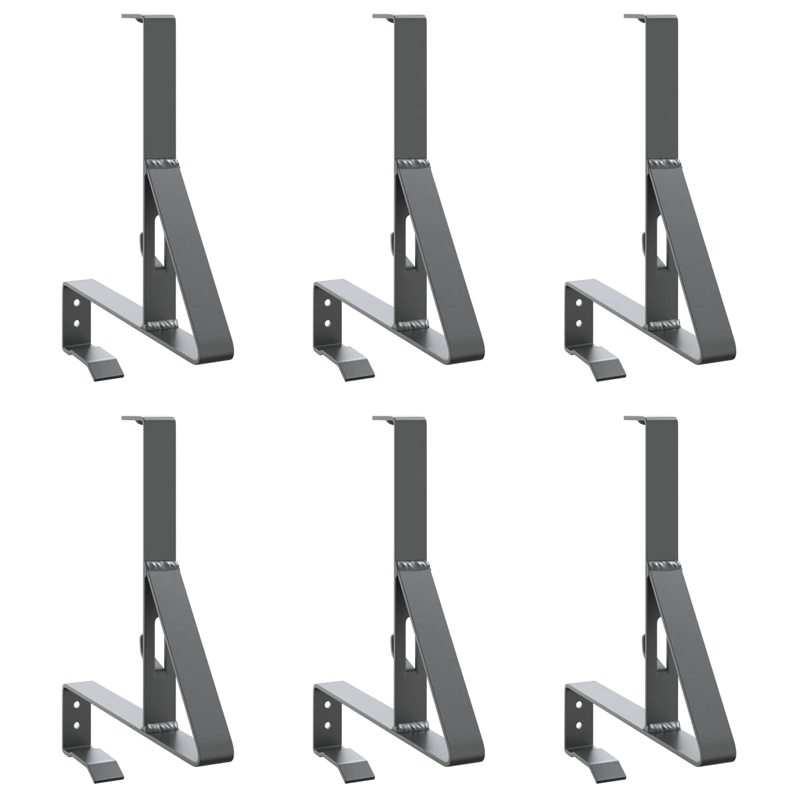 vidaXL Snow Guard Support 6 pcs Anthracite 29.5 x 3 x 34.5 cm Steel 2