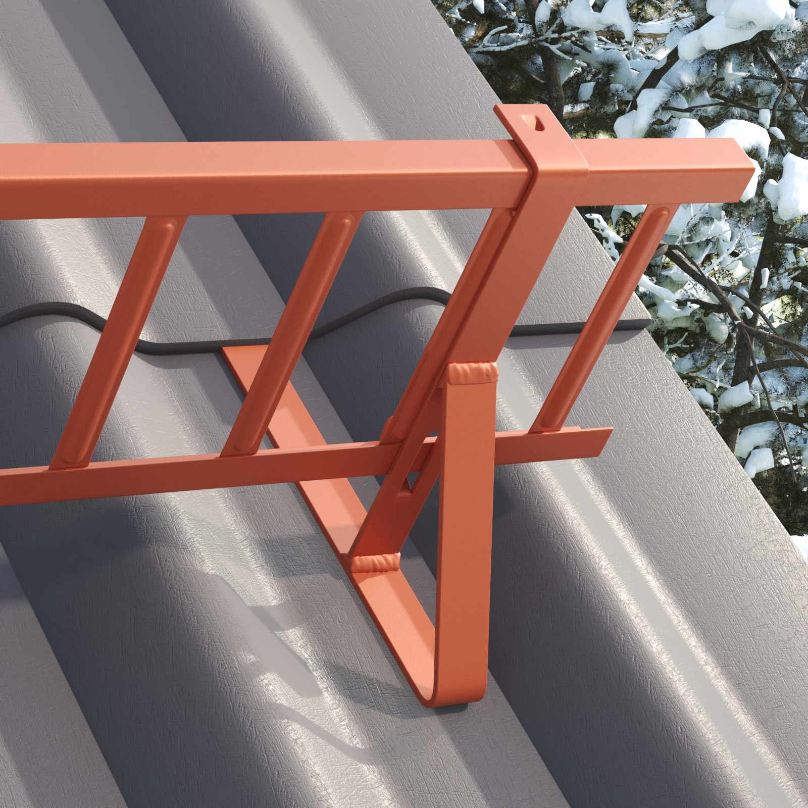vidaXL Snow Guard Support Red 29.5 x 3 x 34.5 cm Steel 3