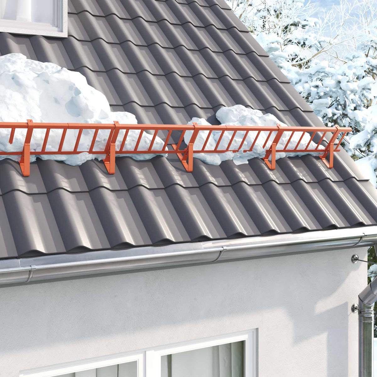 Snow Guard Support 29.5 x 3 x 34.5 cm Steel Red 6