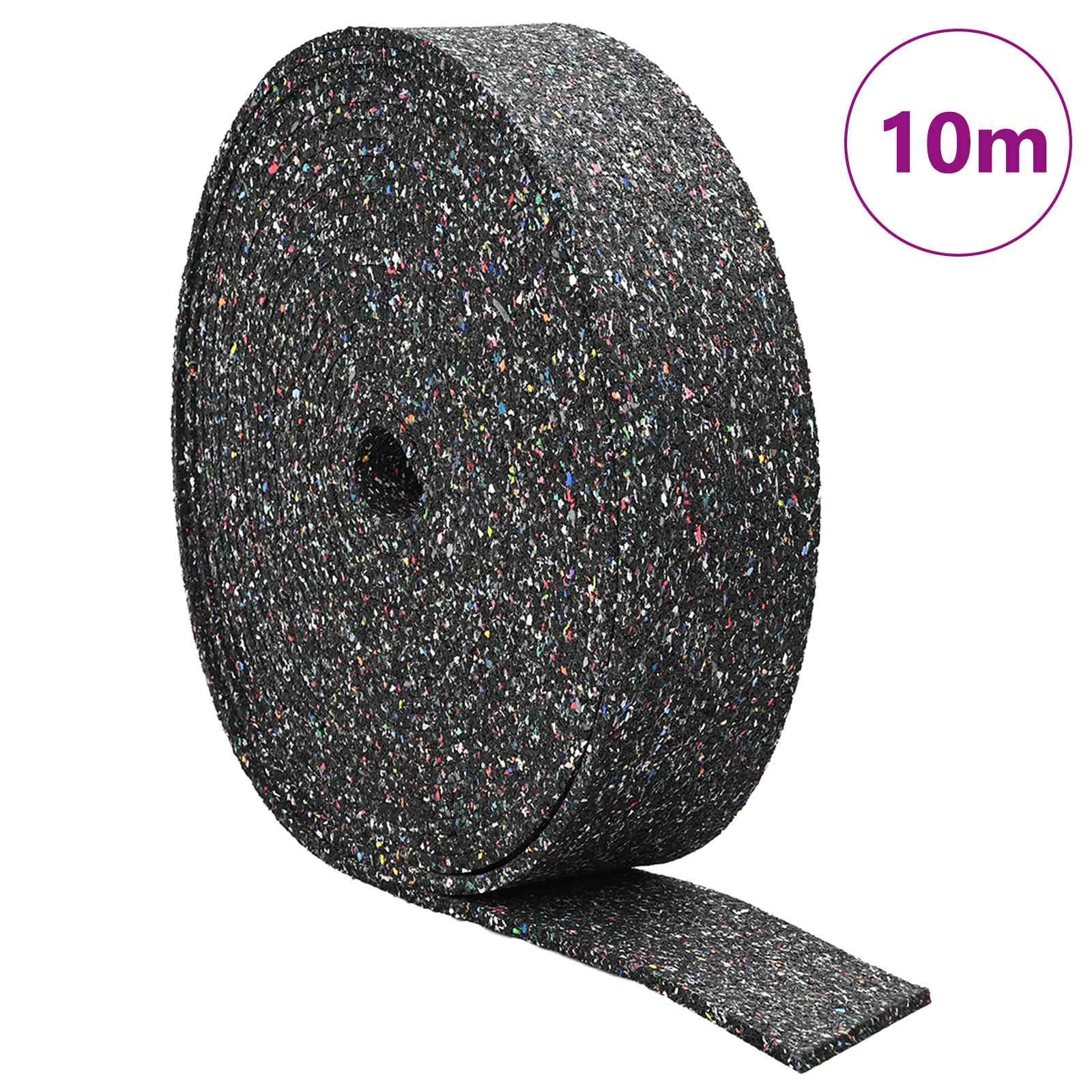 vidaXL Rubber Granulate Roll Black 1000 x 10 x 1 cm Rubber 3