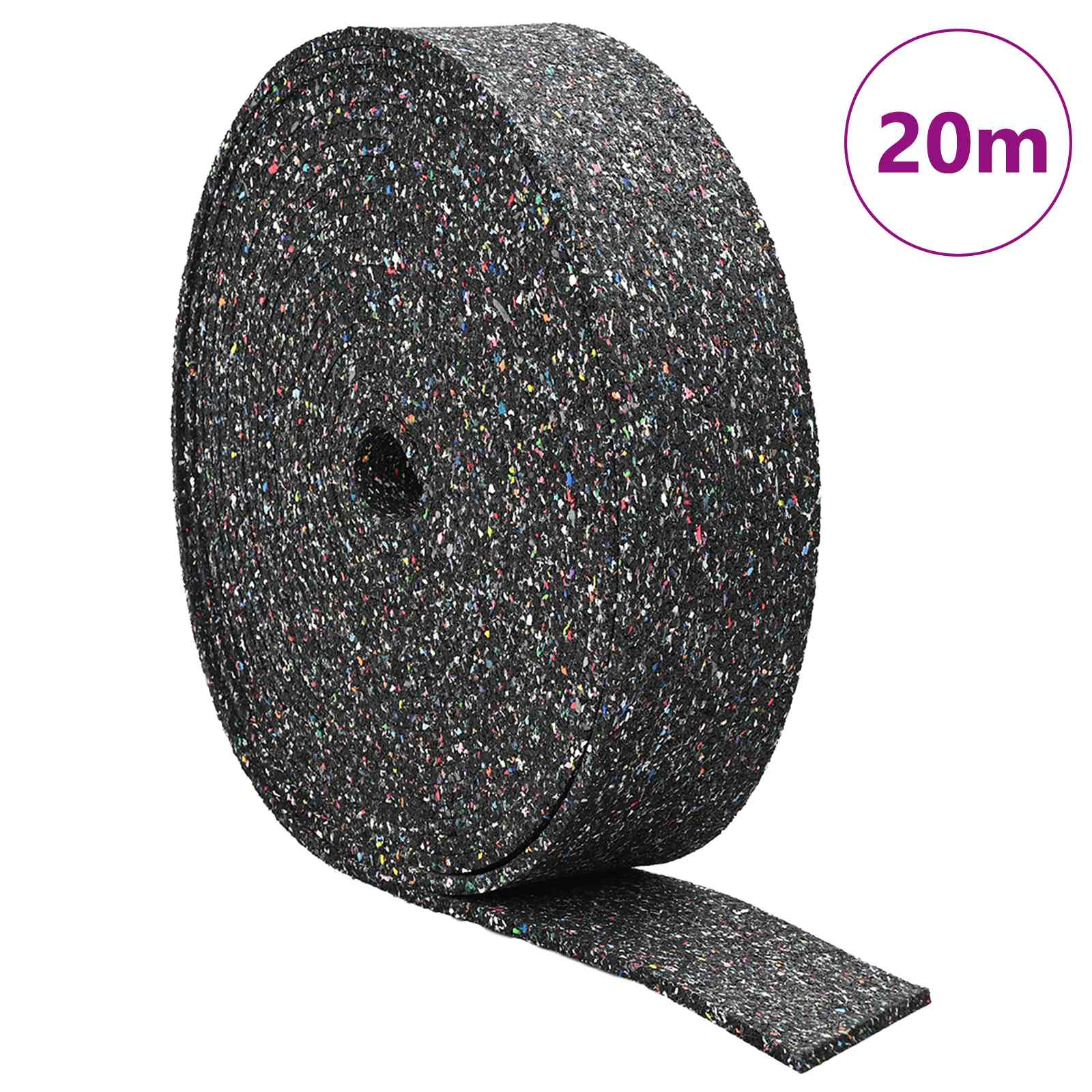 vidaXL Rubber Granulate Roll Black 2000 x 10 x 1 cm Rubber 3