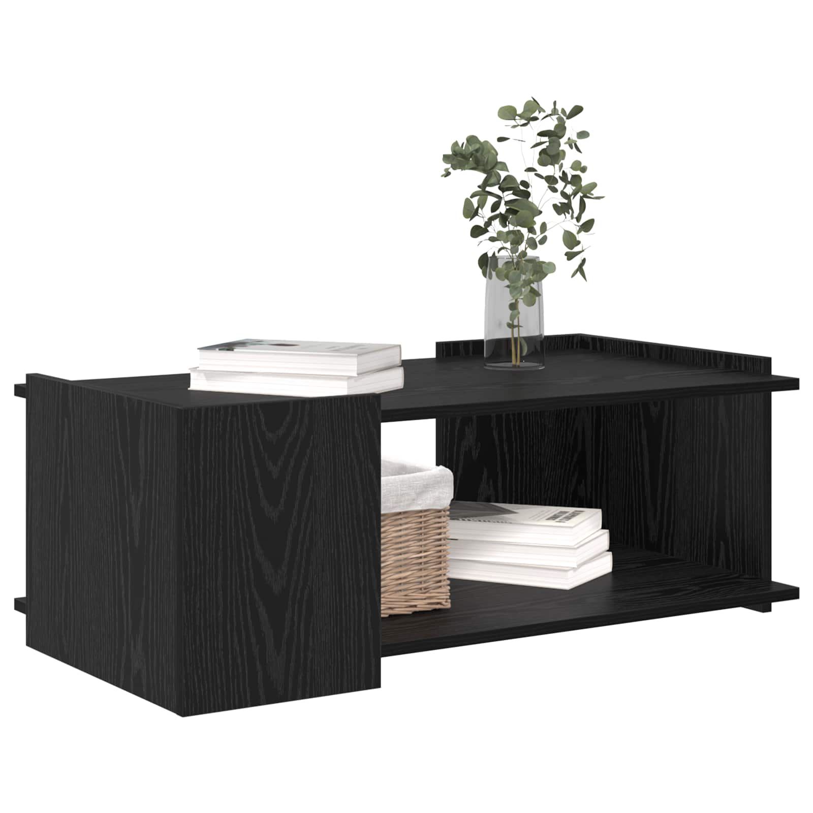 vidaXL Coffee Table Black Oak 90 x 50 x 33 cm Engineered Wood 3