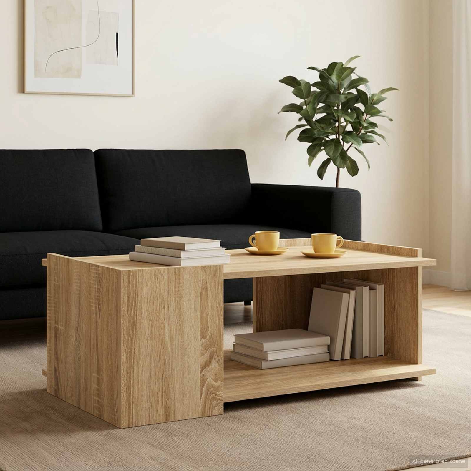 vidaXL Coffee Table Sonoma Oak 90 x 50 x 33 cm Engineered Wood 1