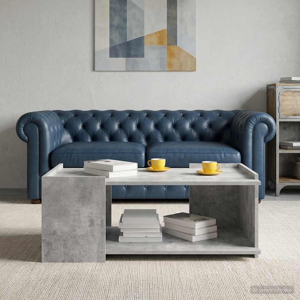 vidaXL Coffee Table Concrete Grey 90 x 50 x 33 cm Engineered Wood 1