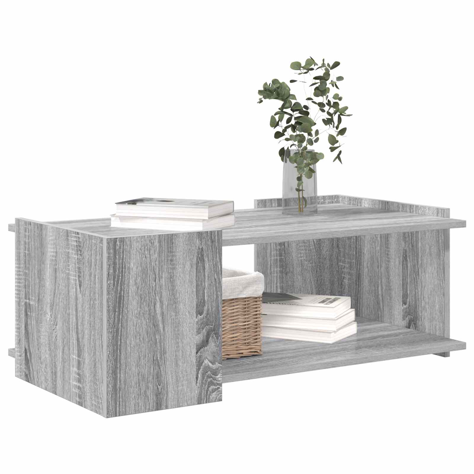 vidaXL Coffee Table Grey Sonoma 90 x 50 x 33 cm Engineered Wood 3