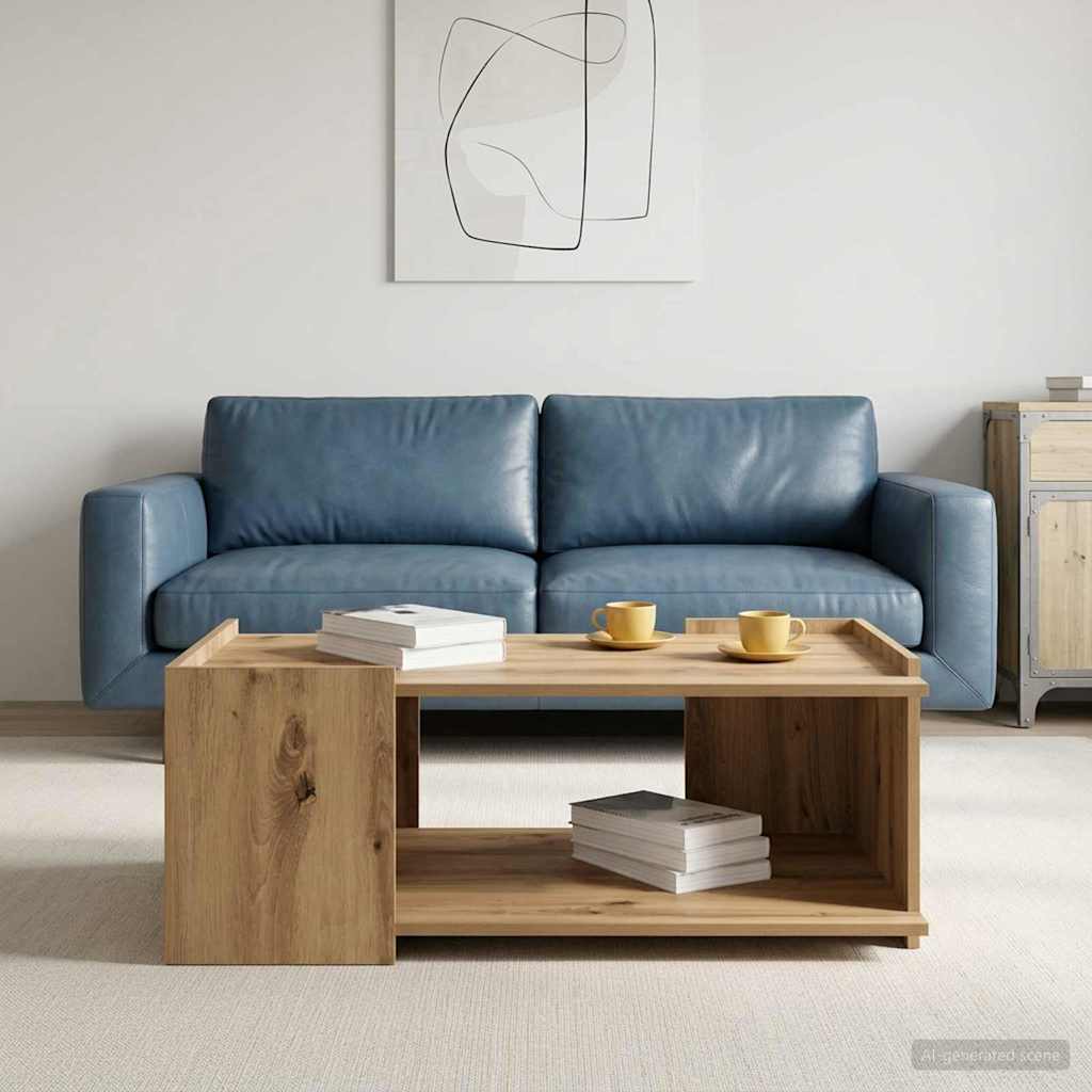 vidaXL Coffee Table Artisan Oak 90 x 50 x 33 cm Engineered Wood 4