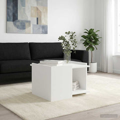 vidaXL Coffee Table White 50.5 x 50 x 33 cm Engineered Wood 4