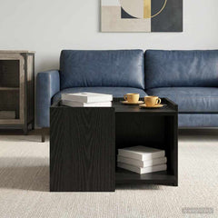 vidaXL Coffee Table Black Oak 50.5 x 50 x 33 cm Engineered Wood 4