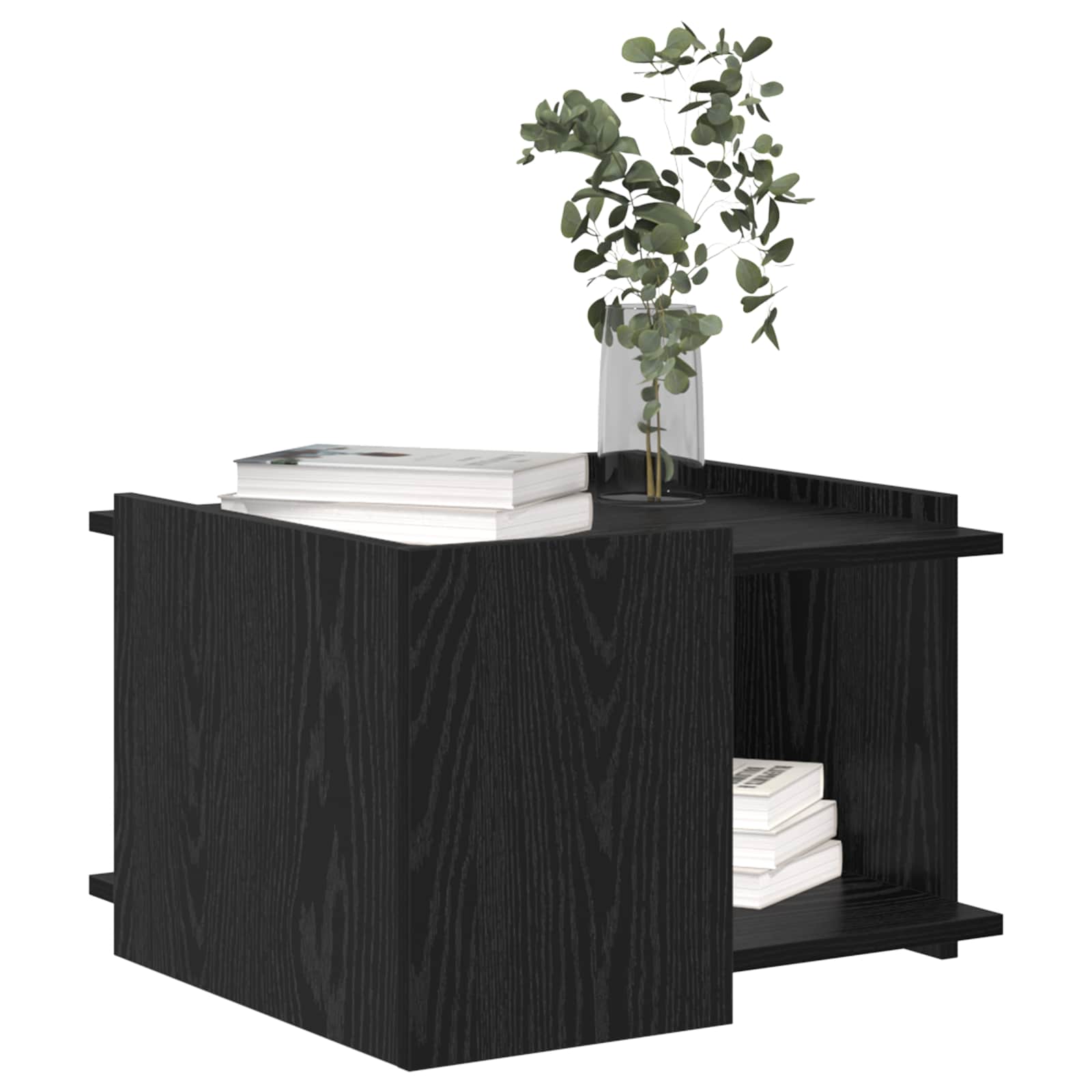 vidaXL Coffee Table Black Oak 50.5 x 50 x 33 cm Engineered Wood 3