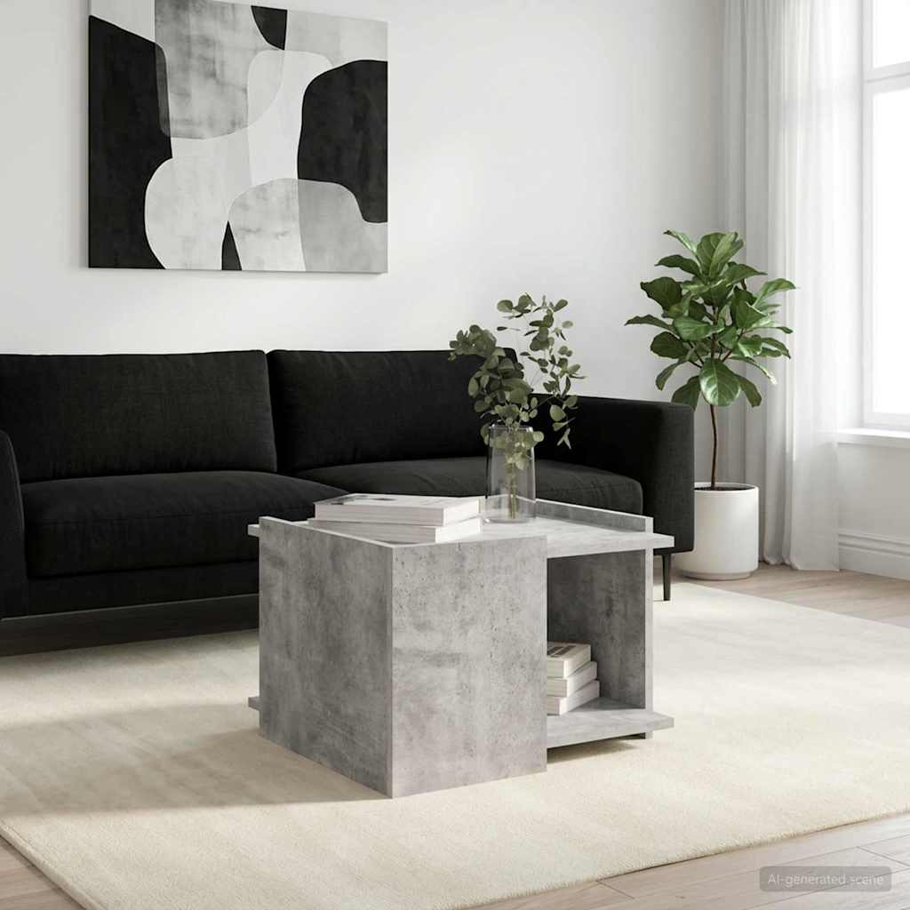 vidaXL Coffee Table Concrete Grey 50.5 x 50 x 33 cm Engineered Wood 1