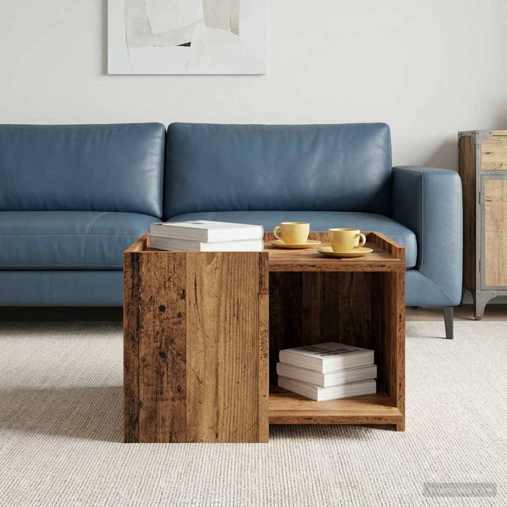 vidaXL Coffee Table Old Wood 50.5 x 50 x 33 cm Engineered Wood 1