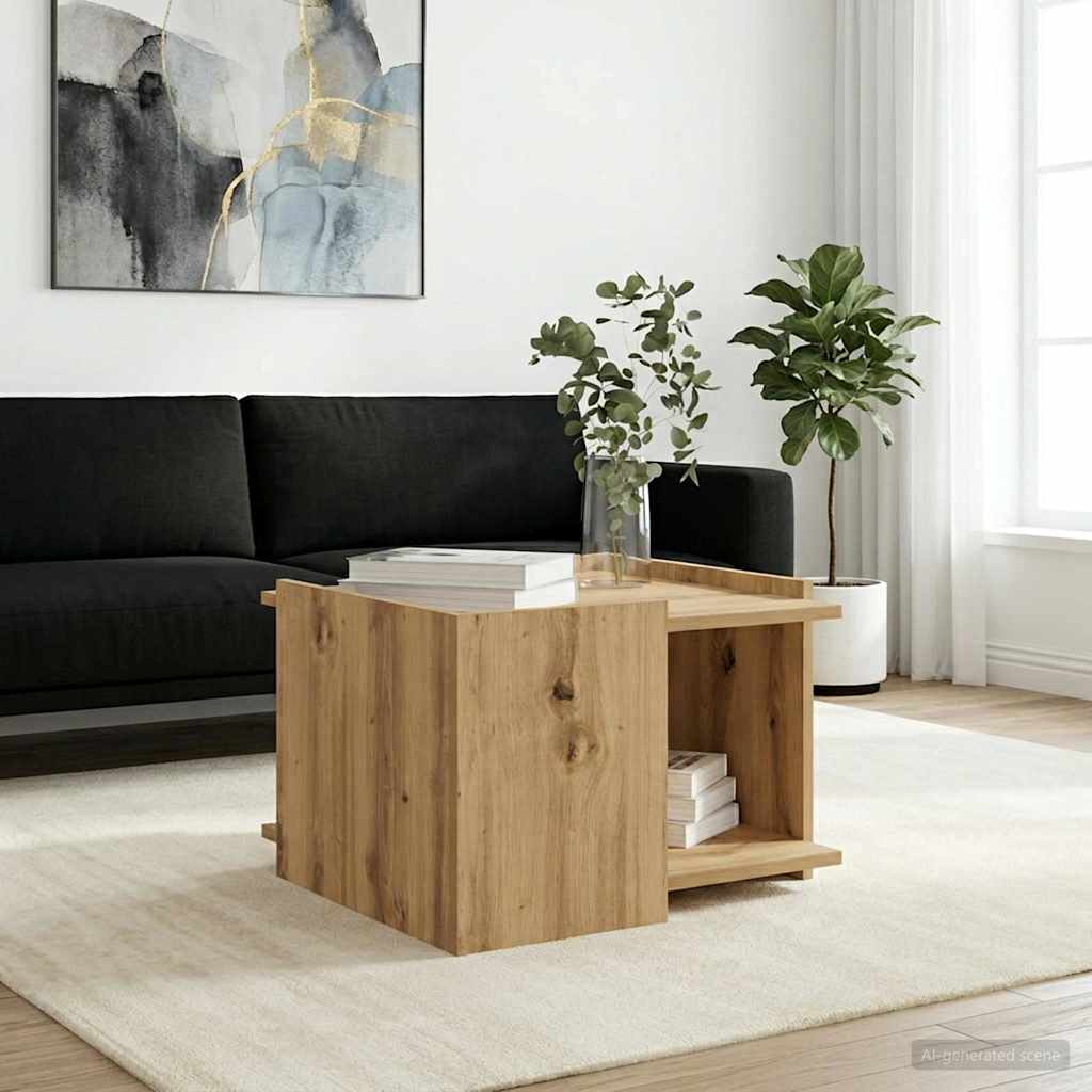vidaXL Coffee Table Artisan Oak 50.5 x 50 x 33 cm Engineered Wood 1