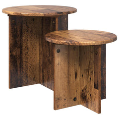 vidaXL Side Table Set 2 pcs Old Wood Ø 45 x 45 cm Engineered Wood 2