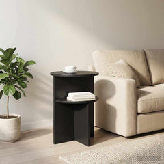vidaXL Side Table Black Oak Ø 39.5 x 55 cm Engineered Wood 4