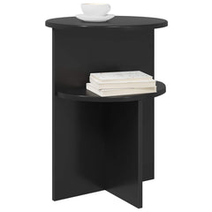 vidaXL Side Table Black Oak Ø 39.5 x 55 cm Engineered Wood 3