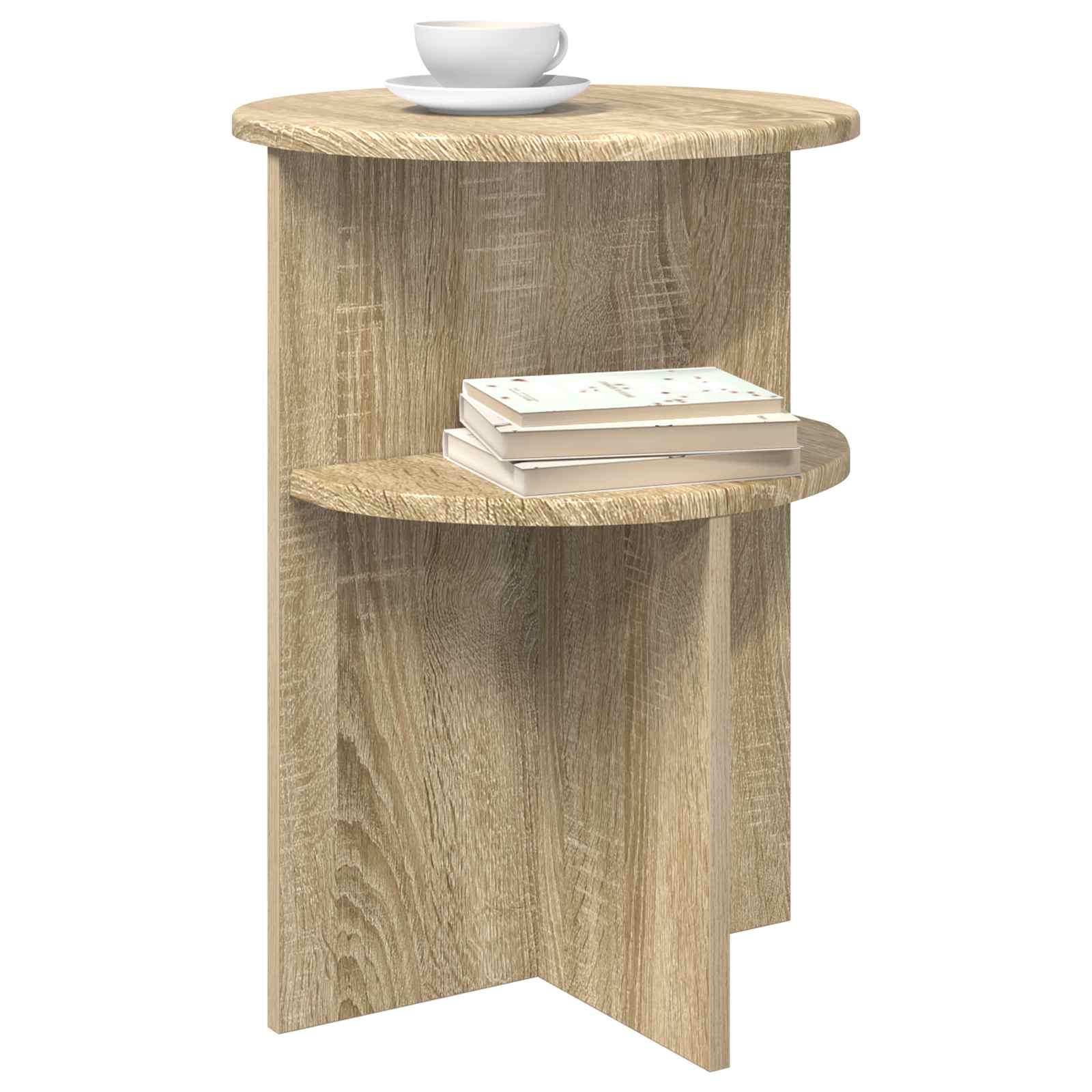 vidaXL Side Table Sonoma Oak Ø 39.5 x 55 cm Engineered Wood 3