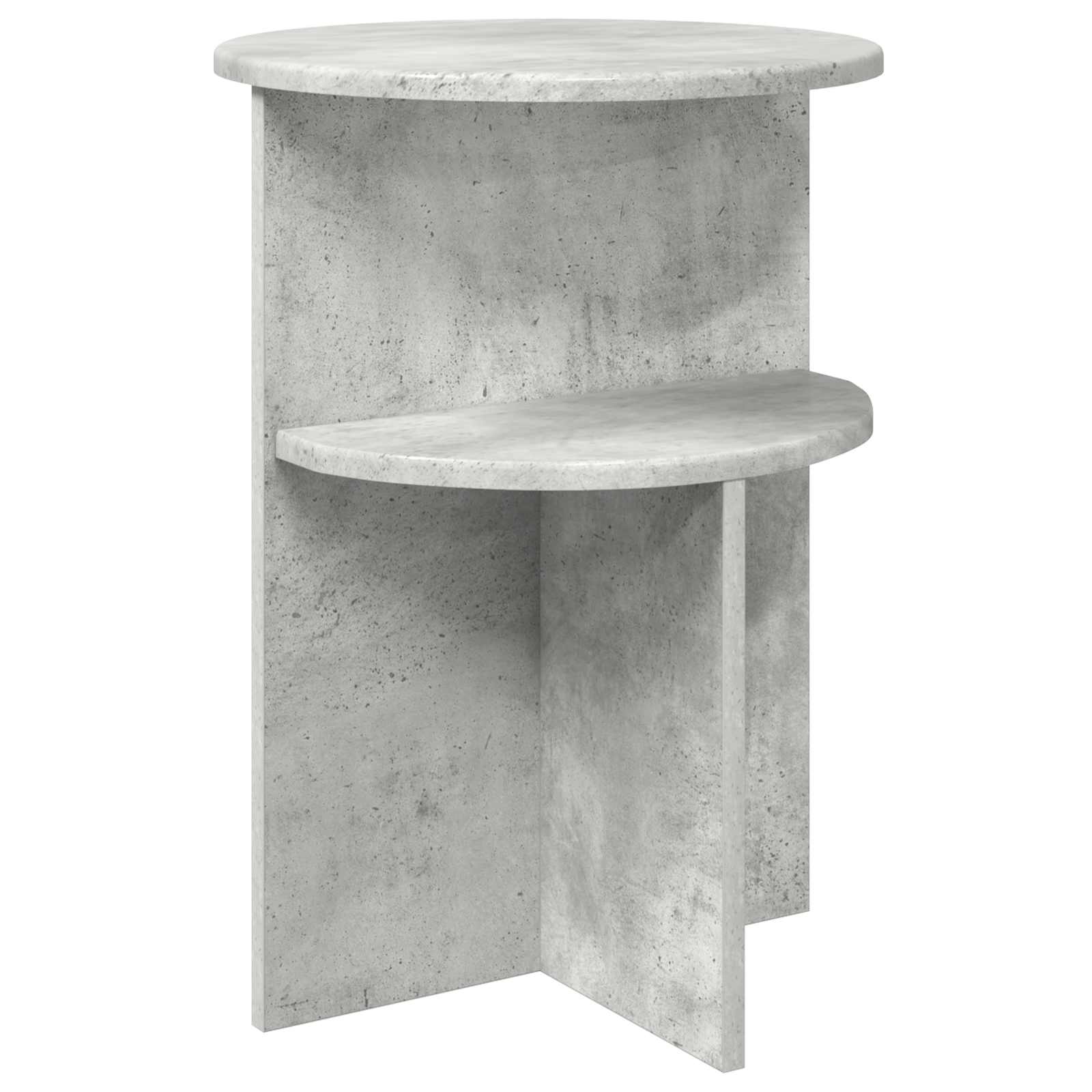 vidaXL Side Table Concrete Grey Ø 39.5 x 55 cm Engineered Wood 2