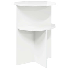 vidaXL Side Table High Gloss White Ø 39.5 x 55 cm Engineered Wood 2