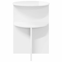 vidaXL Side Table High Gloss White Ø 39.5 x 55 cm Engineered Wood 5