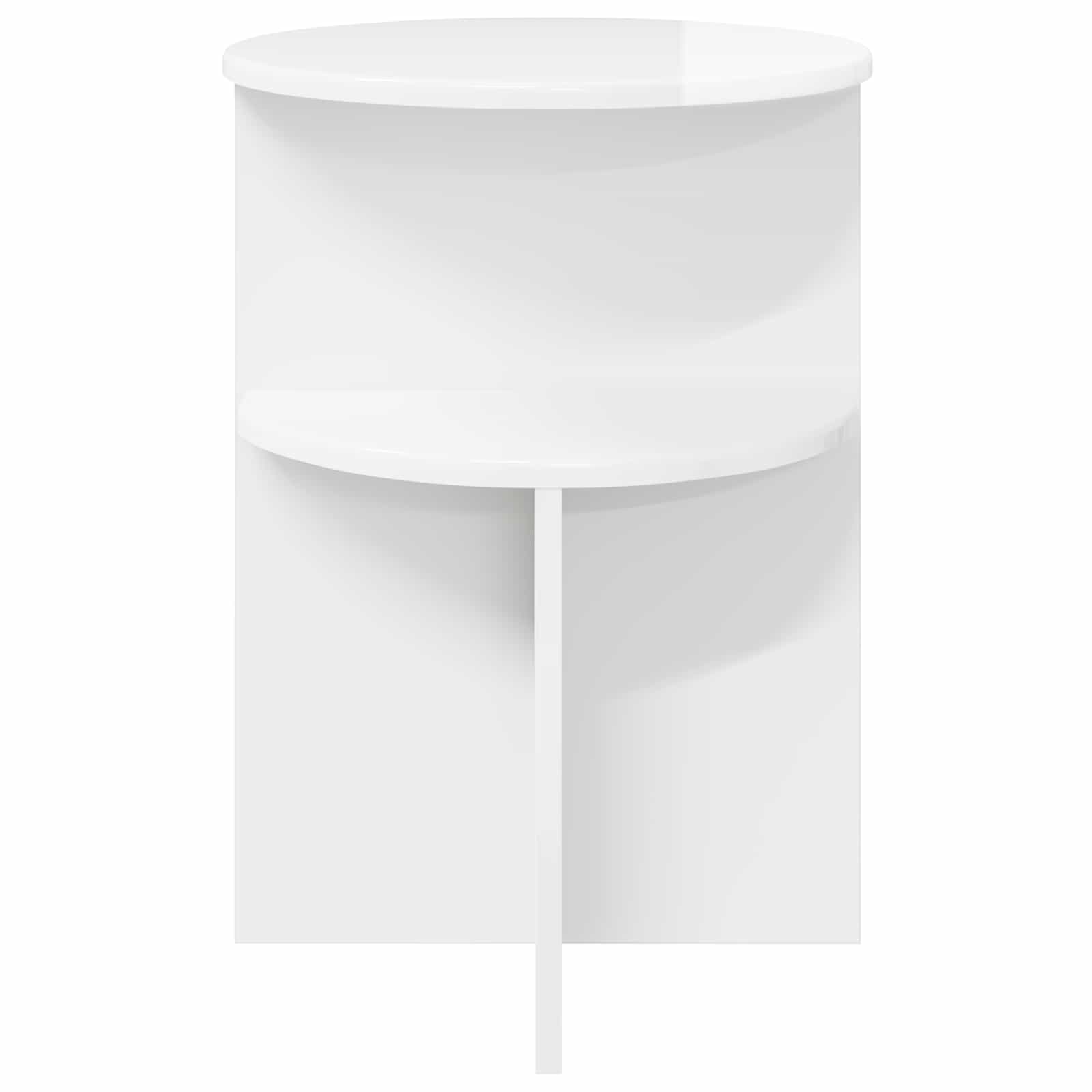 vidaXL Side Table High Gloss White Ø 39.5 x 55 cm Engineered Wood 5