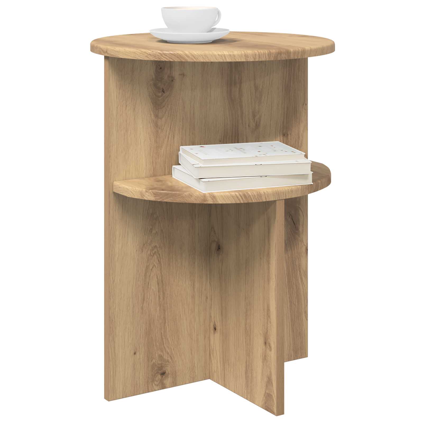 vidaXL Side Table Artisan Oak Ø 39.5 x 55 cm Engineered Wood 3