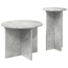 vidaXL Side Table Set 2 pcs Concrete Grey Ø 45 x 35 cm Engineered Wood 5
