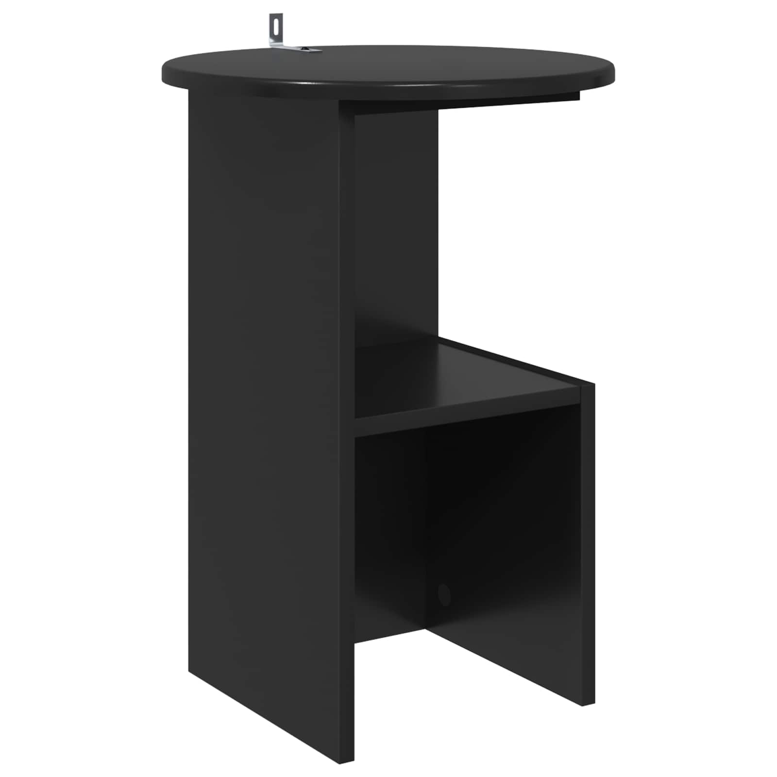 vidaXL Side Table Black Oak Ø 39.5 x 55 cm Engineered Wood 2