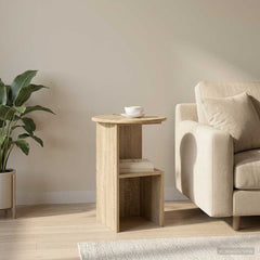 vidaXL Side Table Sonoma Oak Ø 39.5 x 55 cm Engineered Wood 4